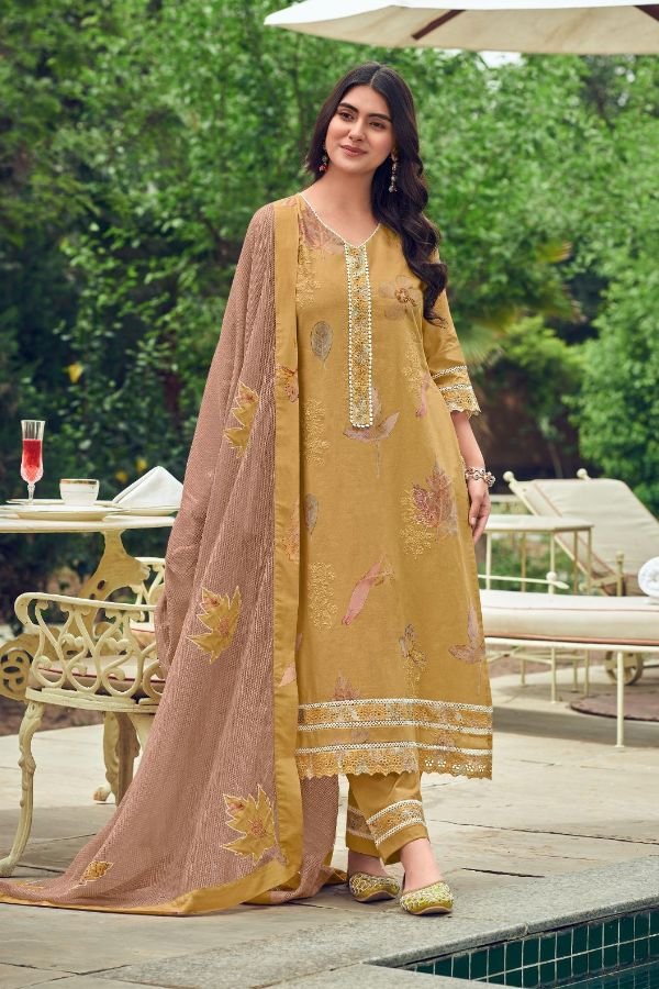 Jay Vijay Prints Kesariya Premium Cotton Ladies Suit 10665