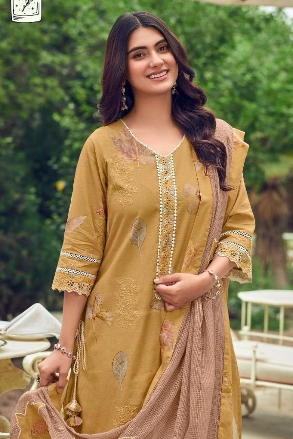 Jay Vijay Prints Kesariya Premium Cotton Ladies Suit 10665