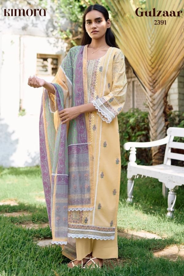 Kimora Fashion Gulzaar Pure Cotton Lawn Salwar Suit 2391