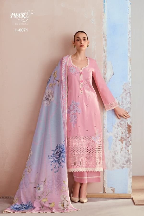 Kimora Fashion Heer Crimson Pure Cotton Lawn Suit H-0071