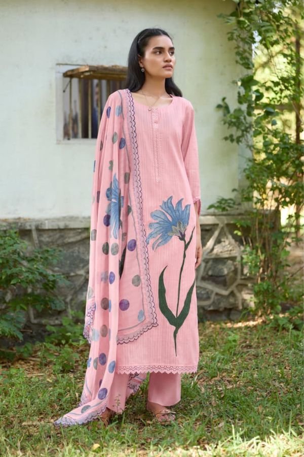 Kimora Fashion Safar Pure Self-Weave Cotton Suit 2395