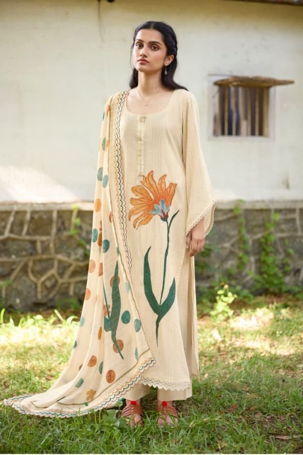 Kimora Fashion Safar Pure Self-Weave Cotton Suit 2398