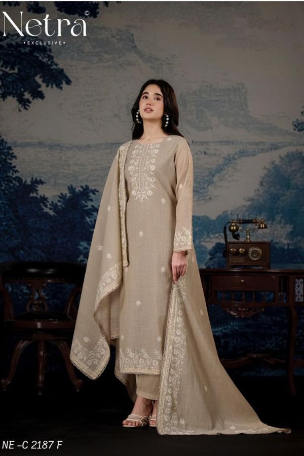 Netra Exclusive Darpika Pure Mul Chanderi Suit NE-C 2187 F