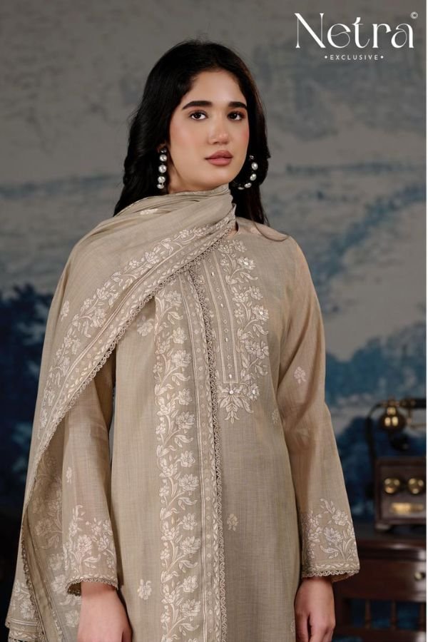 Netra Exclusive Darpika Pure Mul Chanderi Suit NE-C 2187 F