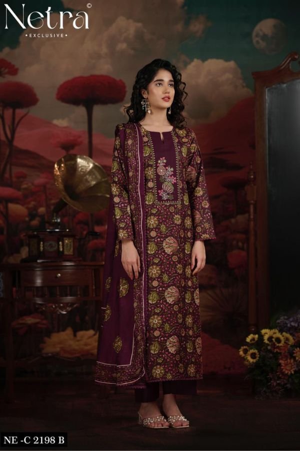 Netra Exclusive Jena Pure Cotton Suit NE-C 2198 B