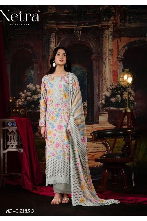Netra Exclusive Kara Pure Muslin Suit NE-C 2183 D