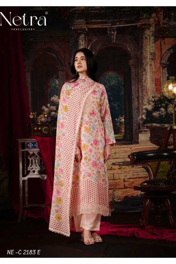 Netra Exclusive Kara Pure Muslin Suit NE-C 2183 ;,'
