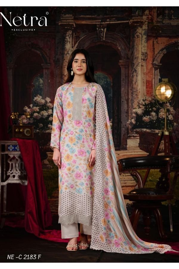 Netra Exclusive Kara Pure Muslin Suit NE-C 2183 F