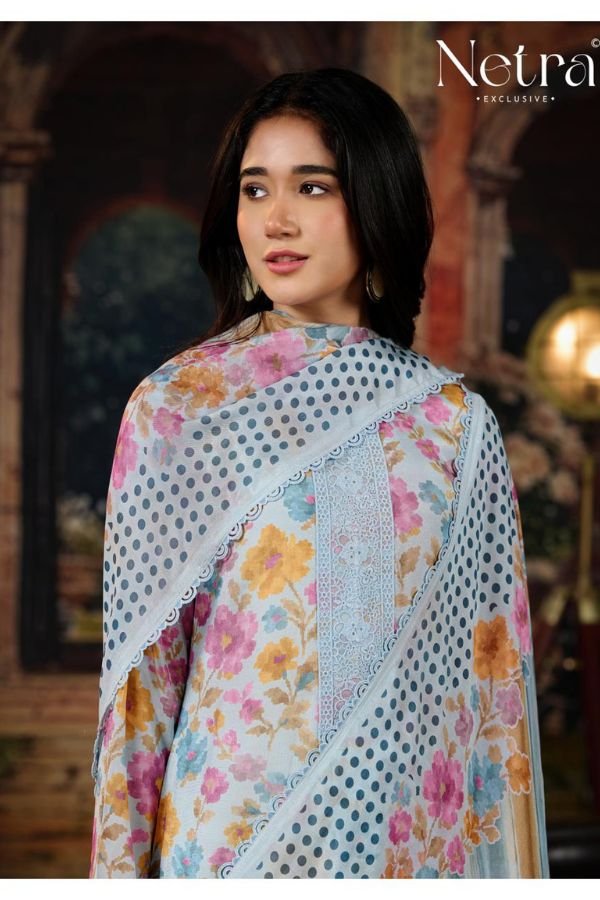 Netra Exclusive Kara Pure Muslin Suit NE-C 2183 A