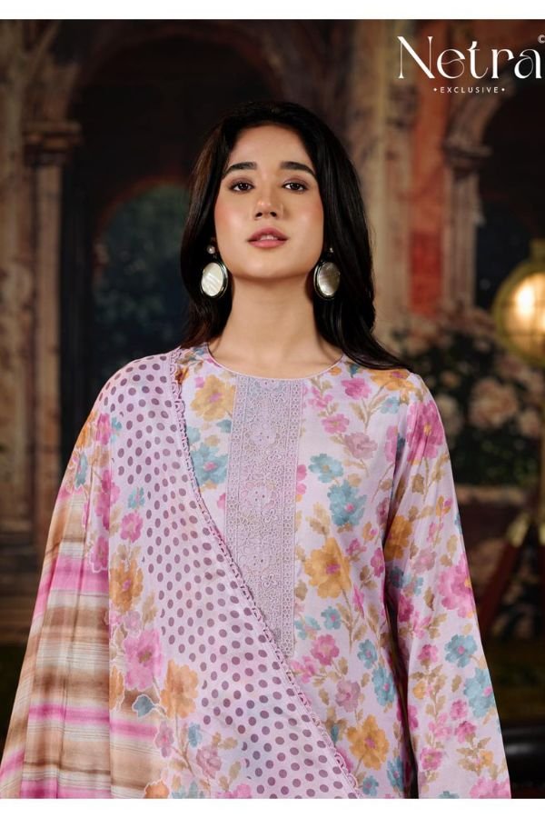 Netra Exclusive Kara Pure Muslin Suit NE-C 2183 C
