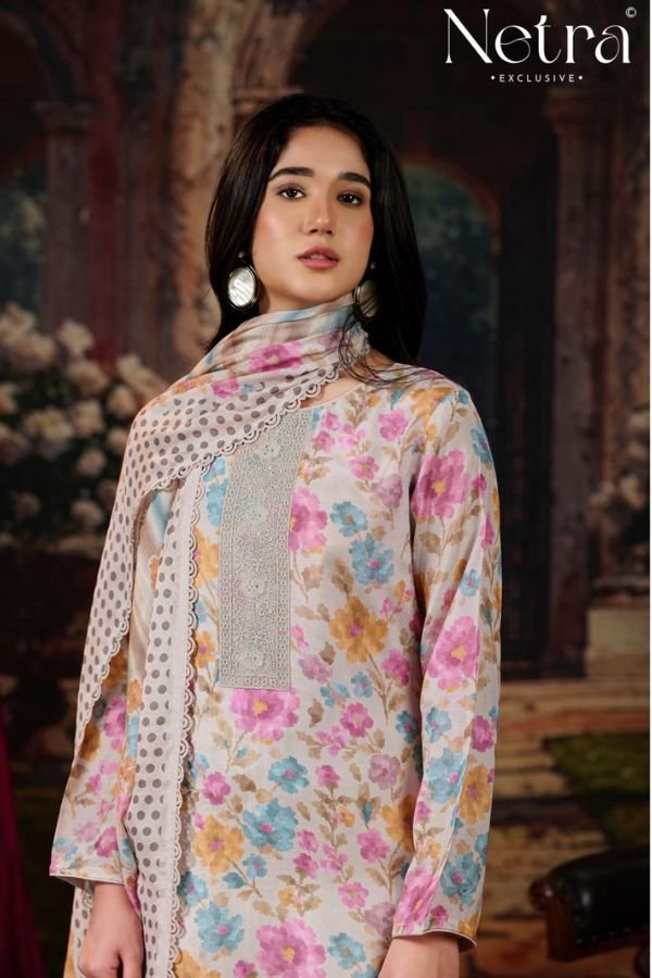Netra Exclusive Kara Pure Muslin Suit NE-C 2183 F