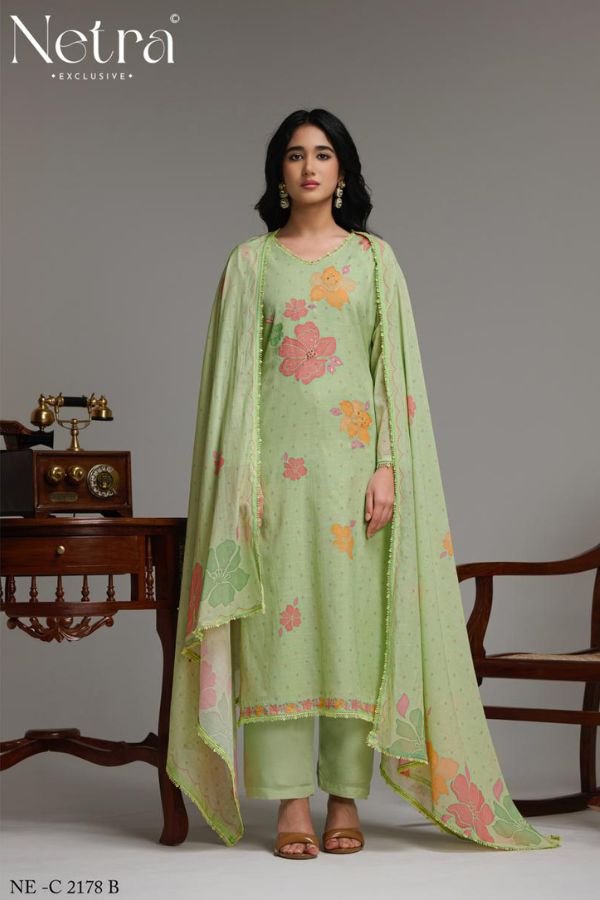 Netra Exclusive Shanti Pure Banarasi Mul Suit NE-C 2178 B