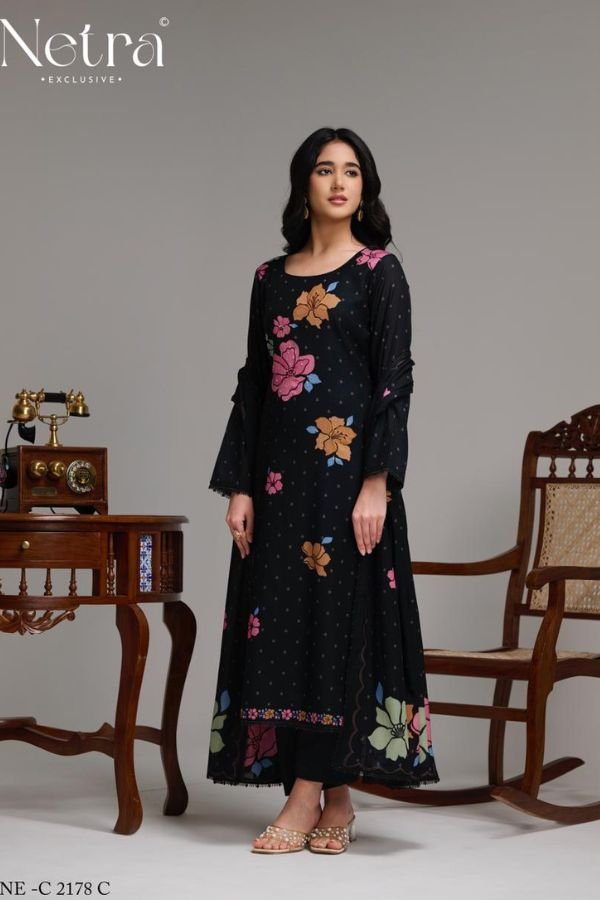 Netra Exclusive Shanti Pure Banarasi Mul Suit NE-C 2178 C