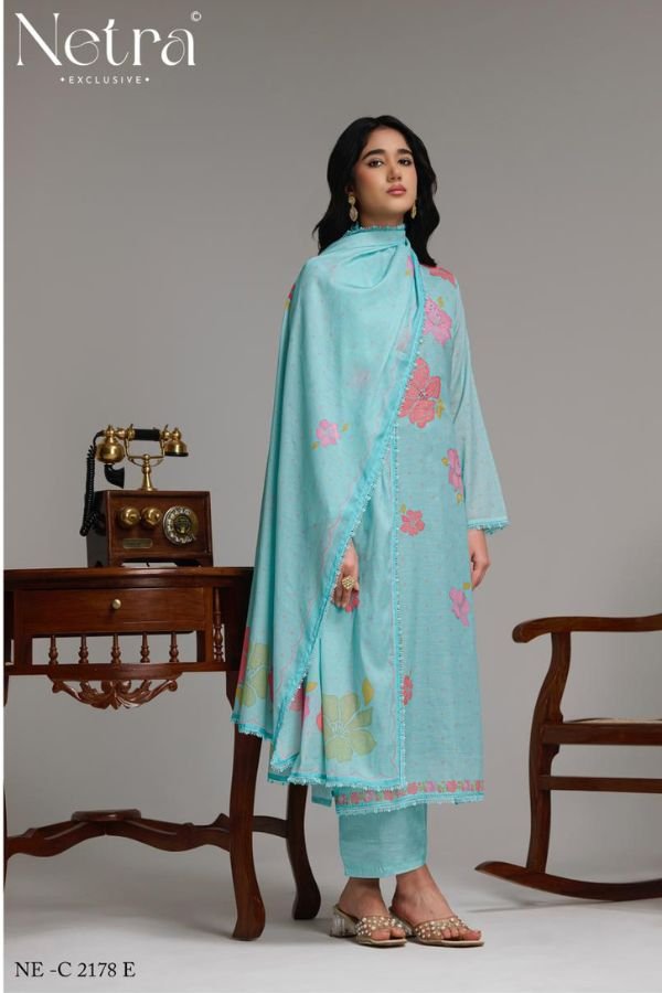Netra Exclusive Shanti Pure Banarasi Mul Suit NE-C 2178 E
