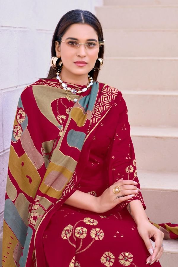 Salvi Fashion Sindoor Plus 2 Jam Silk Ladies Suit 2001