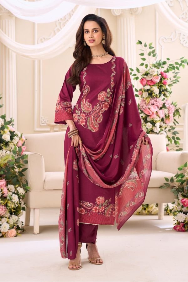 Salvi Fashion Sindoor Plus 3 Jam Silk Ladies Suit 3001