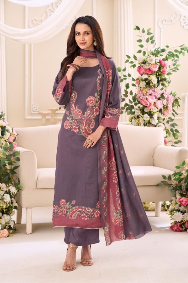 Salvi Fashion Sindoor Plus 3 Jam Silk Ladies Suit 3005