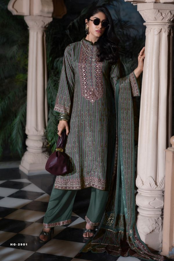 Sanaz Heritage Muslin Ladies Salwar Suit HG-2901