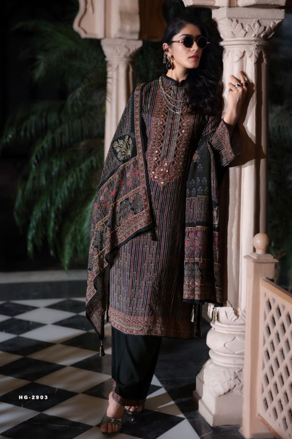 Sanaz Heritage Muslin Ladies Salwar Suit HG-2903