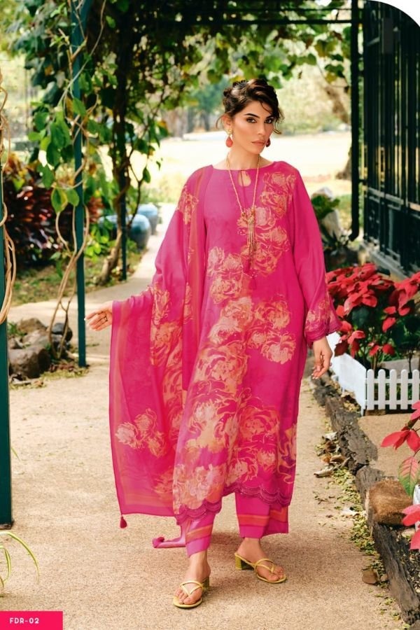 Varsha Fashion Fil De Rose Muslin Ladies Salwar Suit FDR-02