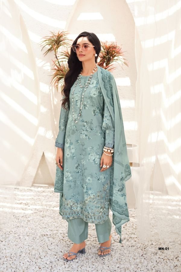 Varsha Fashion Mid Night Cotton Linen Printed Suit MN-01