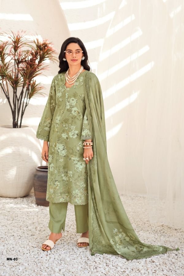 Varsha Fashion Mid Night Cotton Linen Printed Suit MN-03