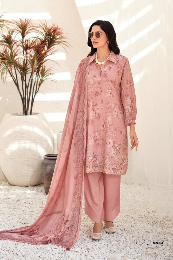 Varsha Fashion Mid Night Cotton Linen Printed Suit MN-04