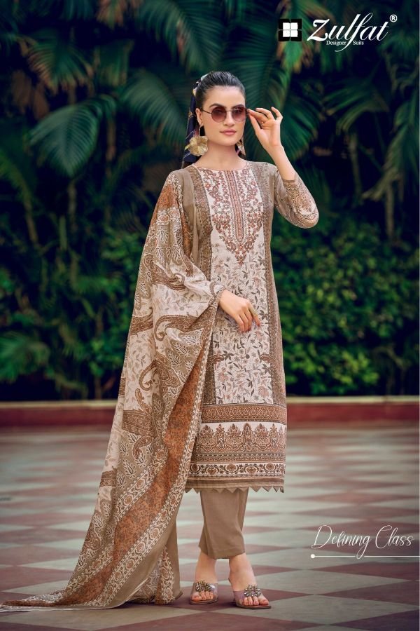 Zulfat Designer Studio Sana Safina 6 Pure Cotton Suit 725-005
