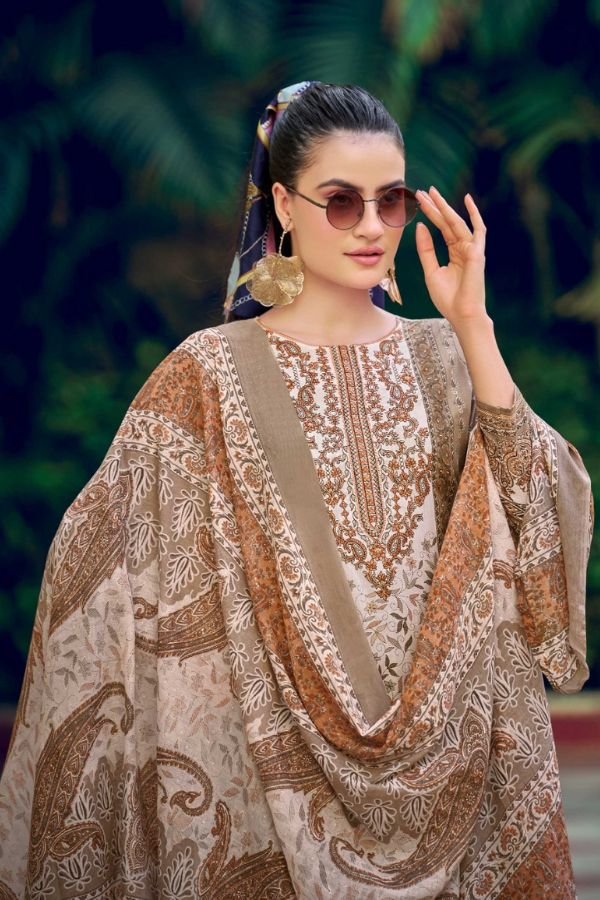 Zulfat Designer Studio Sana Safina 6 Pure Cotton Suit 725-005