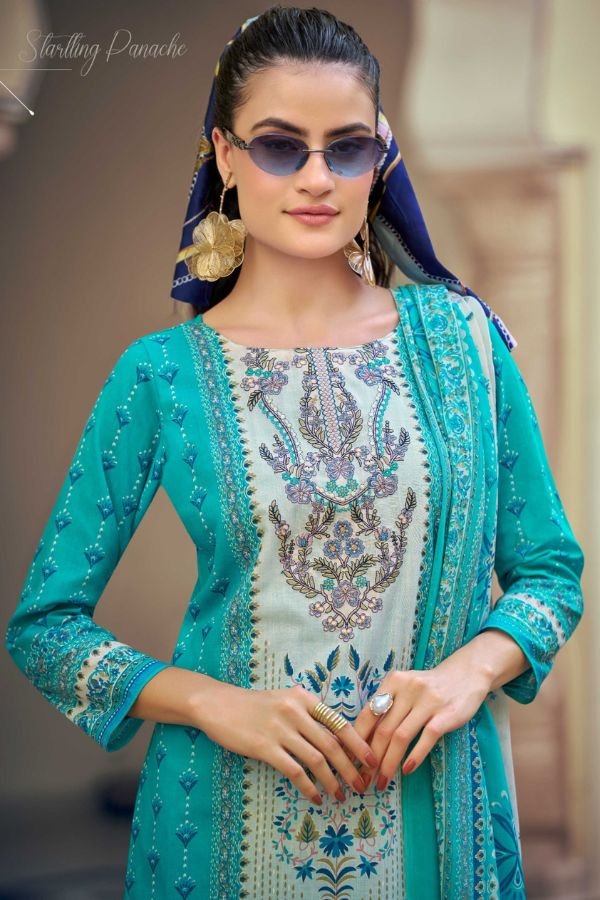 Zulfat Designer Studio Sana Safina 6 Pure Cotton Suit 725-006
