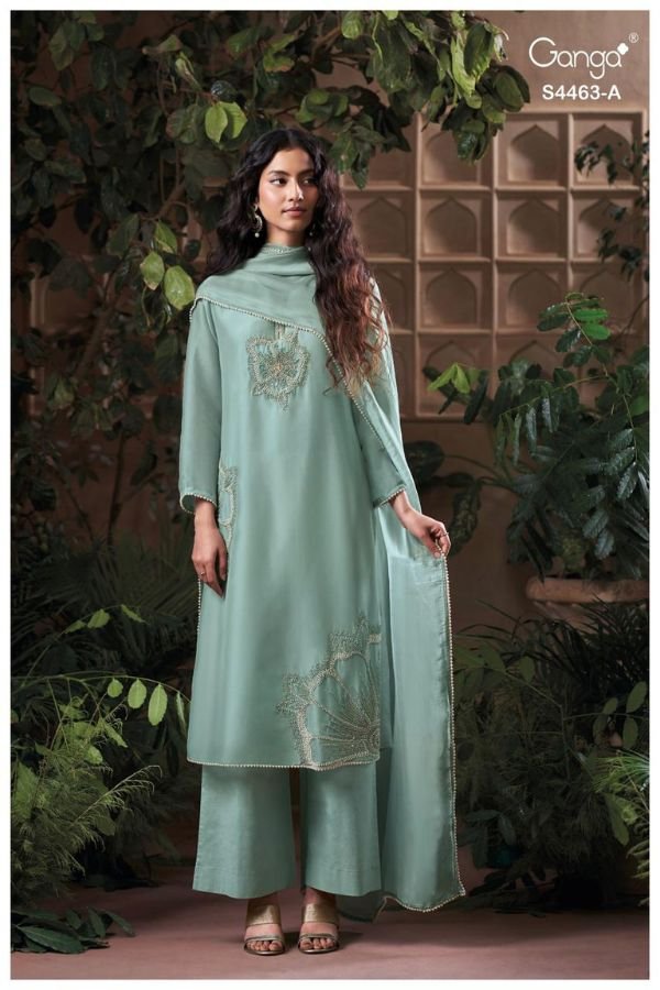 Ganga Fashion Aivoria S4463 Silk Satin Ladies Suit S4463-A