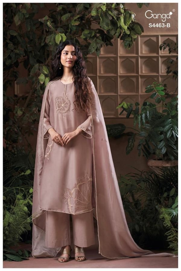Ganga Fashion Aivoria S4463 Silk Satin Ladies Suit S4463-B