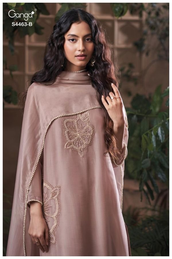 Ganga Fashion Aivoria S4463 Silk Satin Ladies Suit S4463-B