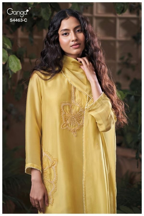 Ganga Fashion Aivoria S4463 Silk Satin Ladies Suit S4463-C