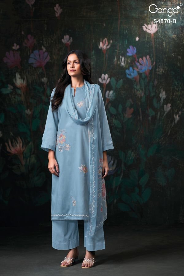 Ganga Fashion Amary S4870 Cotton Satin Suit S4870-B