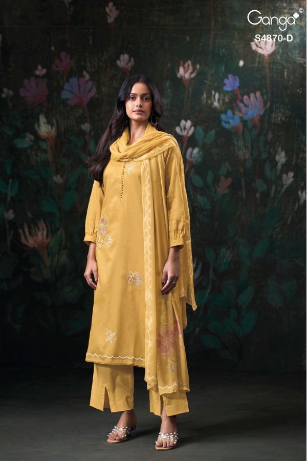 Ganga Fashion Amary S4870 Cotton Satin Suit S4870-D