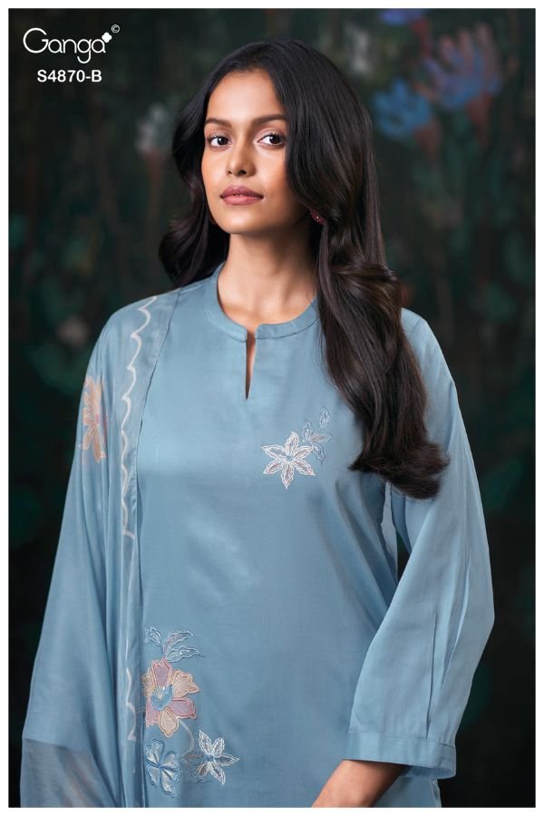 Ganga Fashion Amary S4870 Cotton Satin Suit S4870-B