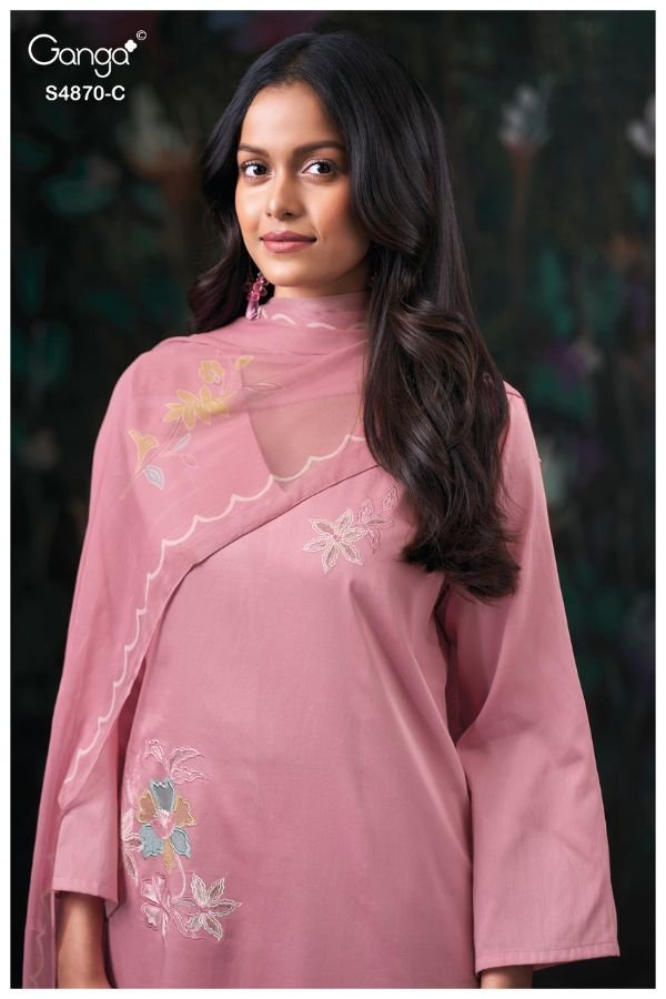 Ganga Fashion Amary S4870 Cotton Satin Suit S4870-C