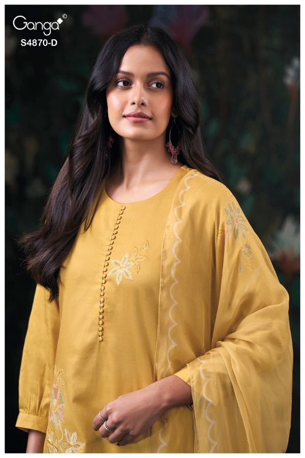 Ganga Fashion Amary S4870 Cotton Satin Suit S4870-D