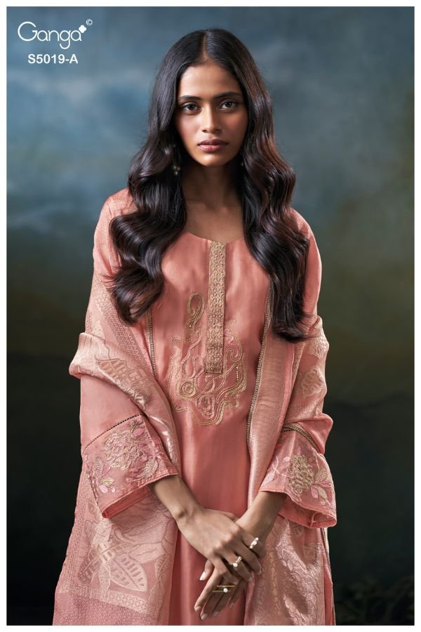 Ganga Fashion Anshika S5019 Habutai Silk Suits S5019-A