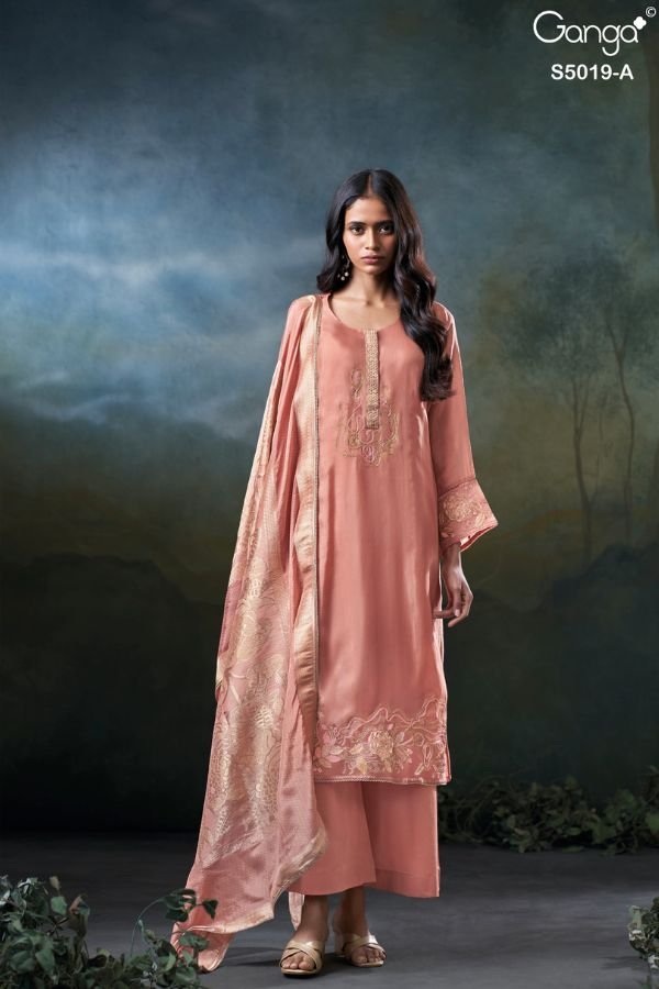 Ganga Fashion Anshika S5019 Habutai Silk Suits S5019-A