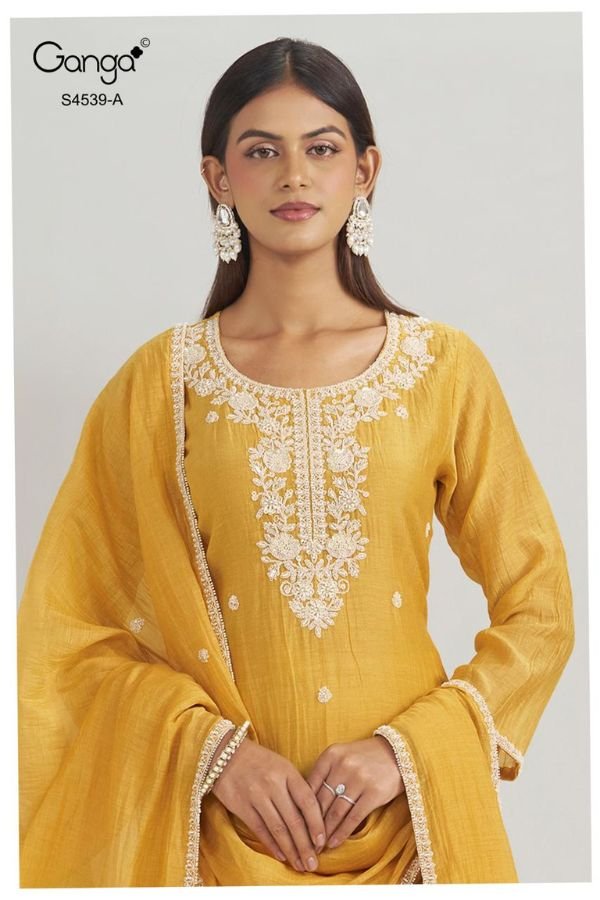 Ganga Fashion Aparna S4539 Banarasi Mul Suit S4539-A