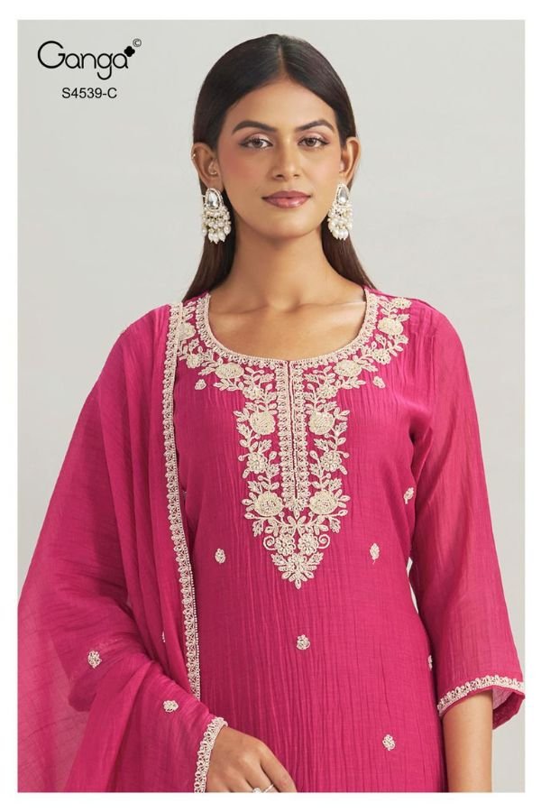 Ganga Fashion Aparna S4539 Banarasi Mul Suit S4539-C