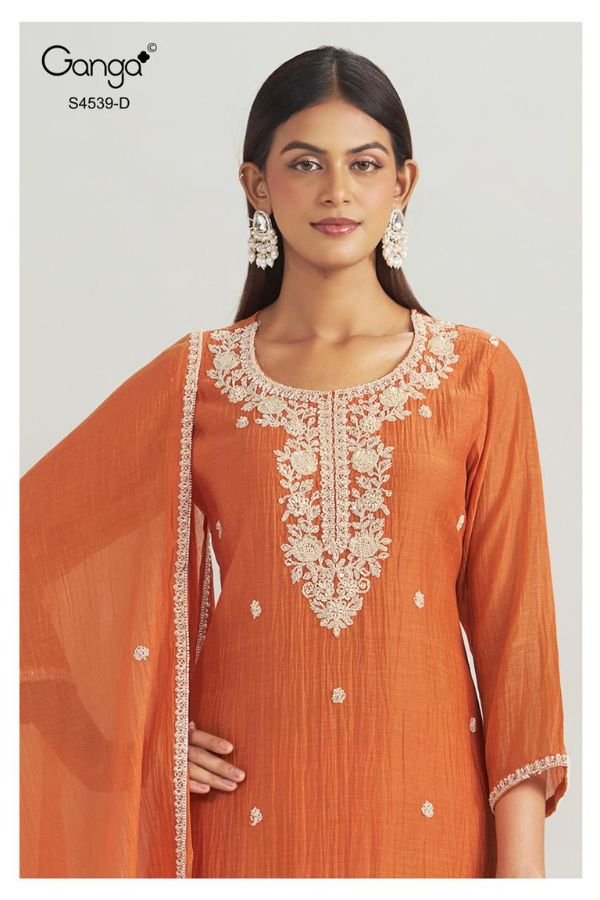Ganga Fashion Aparna S4539 Banarasi Mul Suit S4539-D