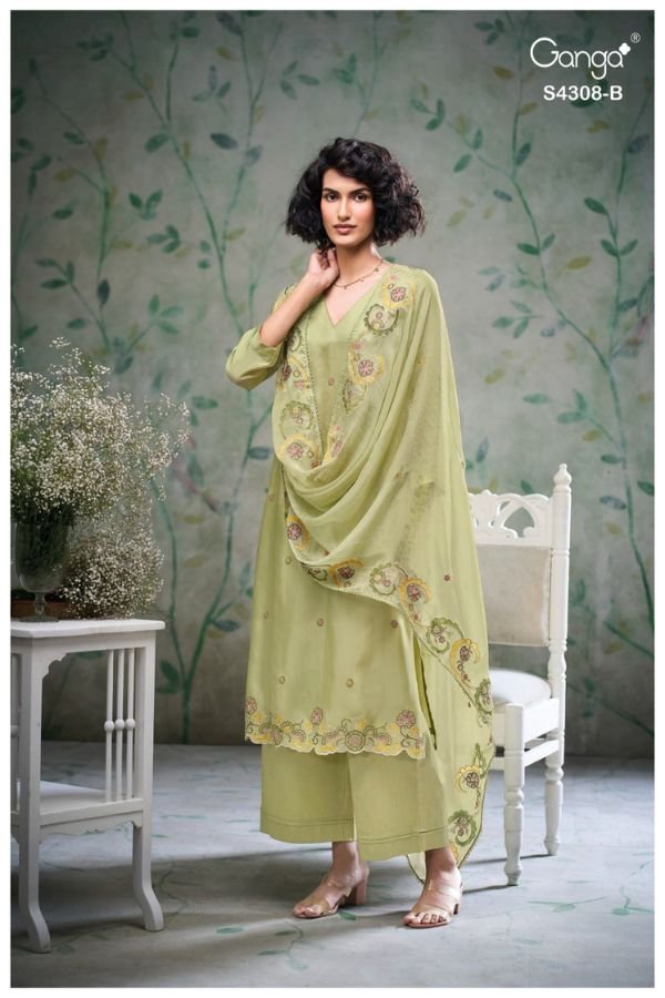 Ganga Fashion Aviya S4308 Habutai Silk Suits S4308-B