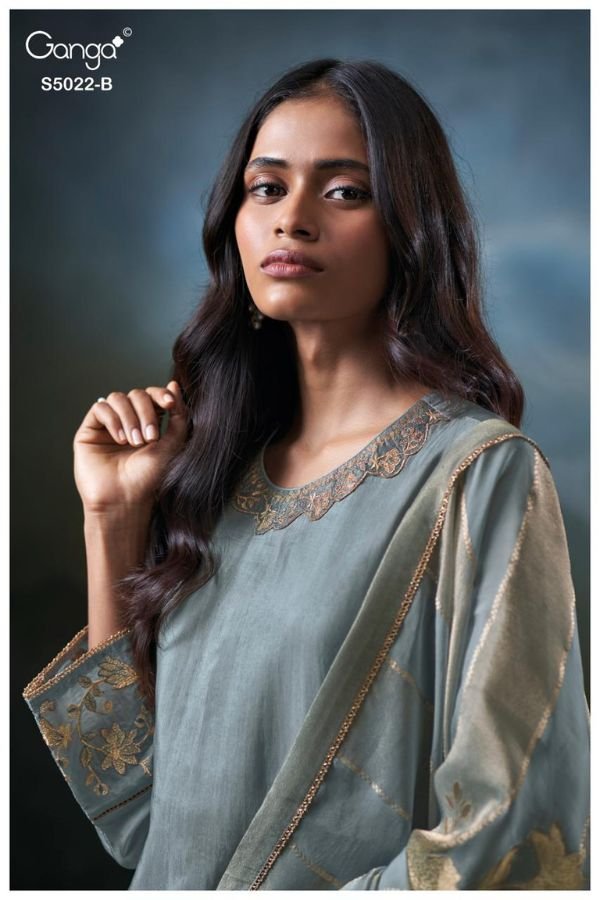 Ganga Fashion Chrysa S5022 Habutai Silk Suits S5022-B