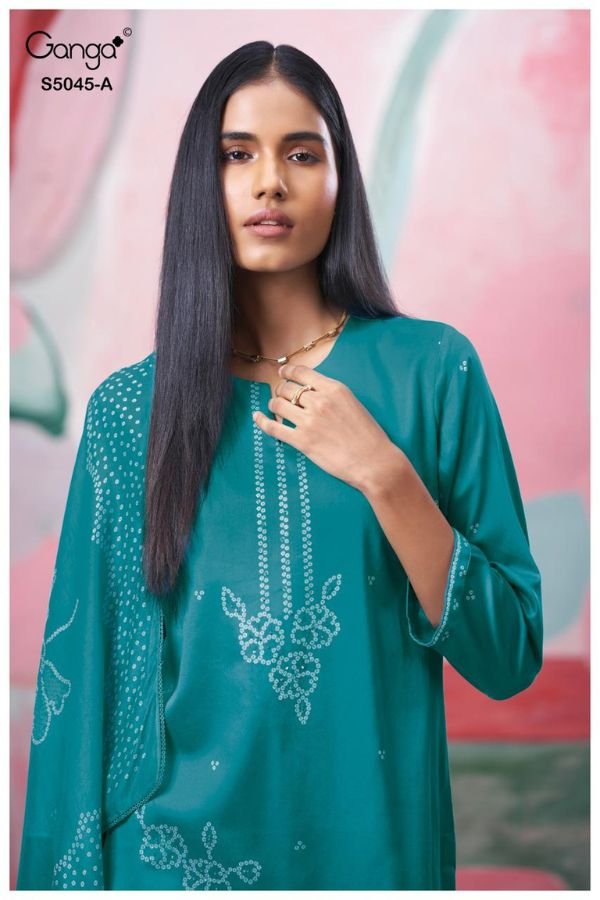 Ganga Fashion Cressa S5045 Cotton Satin Suit S5045-A