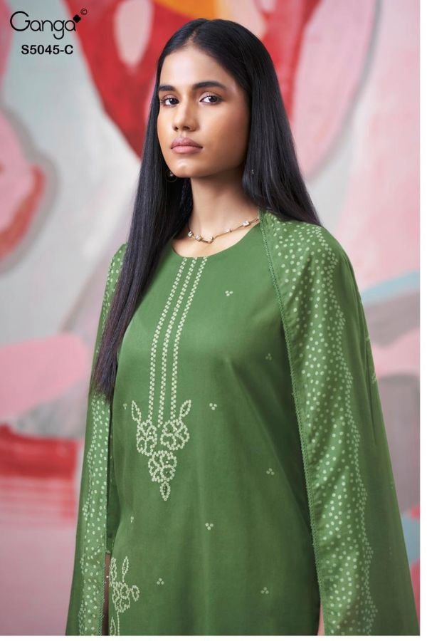 Ganga Fashion Cressa S5045 Cotton Satin Suit S5045-C