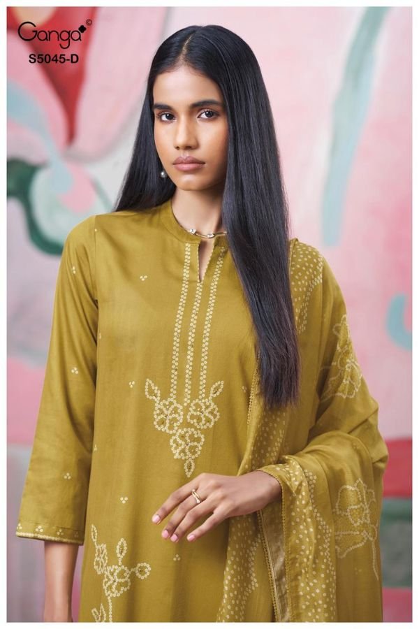 Ganga Fashion Cressa S5045 Cotton Satin Suit S5045-D