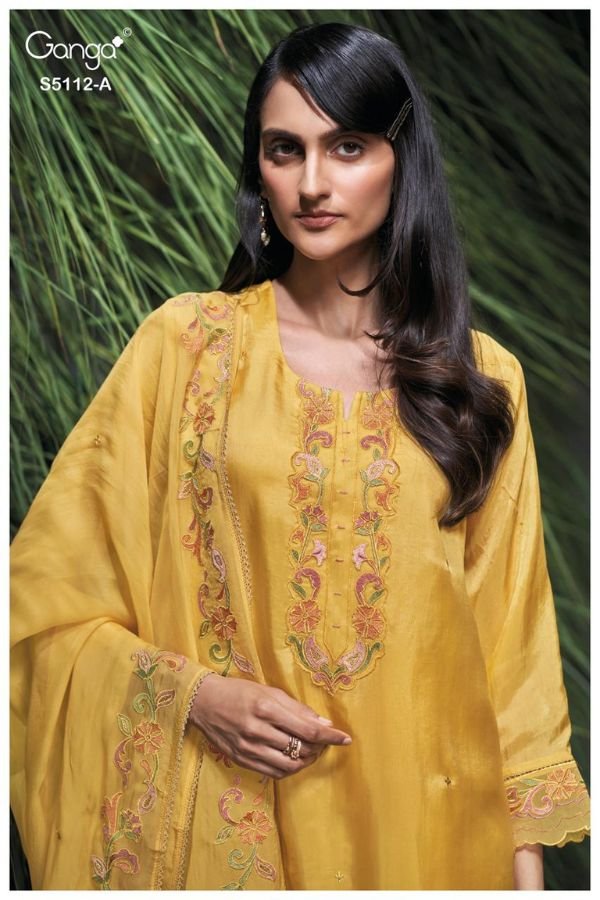 Ganga Fashion Dariah S5112 Habutai Silk Suits S5112-A